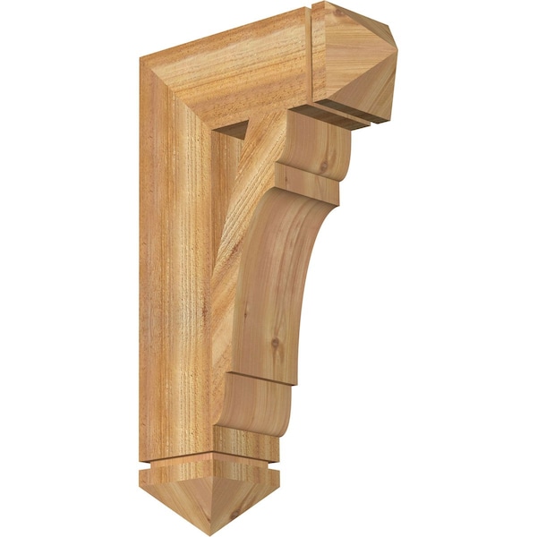Ekena Millwork Olympic Arts & Crafts Rough Sawn Bracket, Western Red Cedar, 6"W x 18"D x 30"H BKT06X18X30OLY03RWR - main
